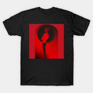 Lady in the arch near the round window T-Shirt